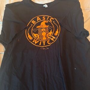 Basic Witch Black and Orange Short Sleeve Tee